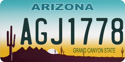 AZ license plate AGJ1778