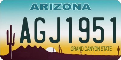 AZ license plate AGJ1951