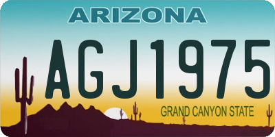 AZ license plate AGJ1975