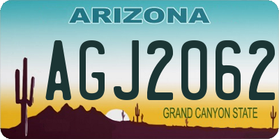 AZ license plate AGJ2062