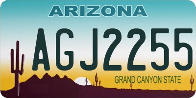 AZ license plate AGJ2255