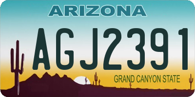 AZ license plate AGJ2391