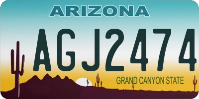 AZ license plate AGJ2474
