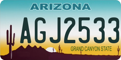 AZ license plate AGJ2533