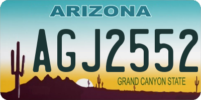 AZ license plate AGJ2552