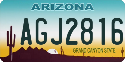 AZ license plate AGJ2816