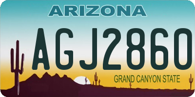 AZ license plate AGJ2860