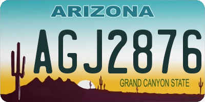 AZ license plate AGJ2876