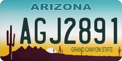 AZ license plate AGJ2891