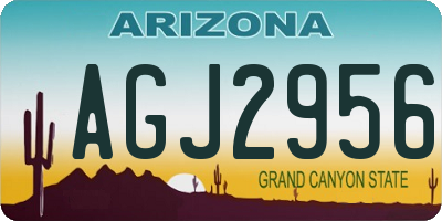AZ license plate AGJ2956