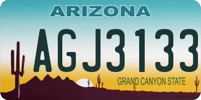 AZ license plate AGJ3133