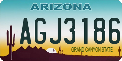 AZ license plate AGJ3186