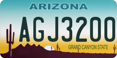 AZ license plate AGJ3200