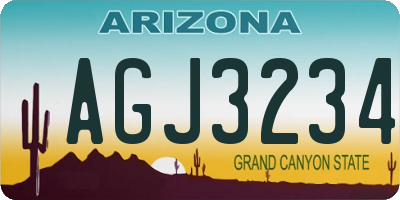AZ license plate AGJ3234