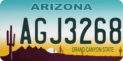 AZ license plate AGJ3268