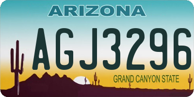 AZ license plate AGJ3296