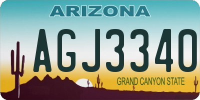 AZ license plate AGJ3340