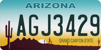 AZ license plate AGJ3429