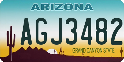 AZ license plate AGJ3482