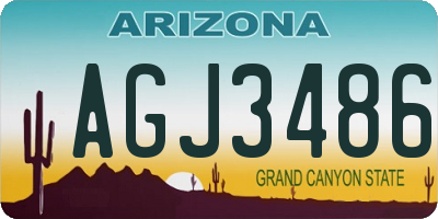 AZ license plate AGJ3486