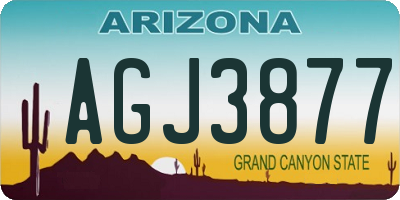 AZ license plate AGJ3877