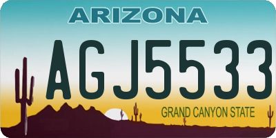 AZ license plate AGJ5533