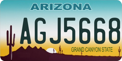 AZ license plate AGJ5668