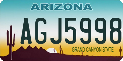 AZ license plate AGJ5998