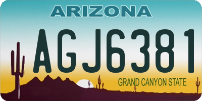 AZ license plate AGJ6381