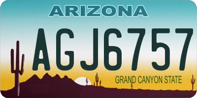 AZ license plate AGJ6757
