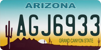 AZ license plate AGJ6933