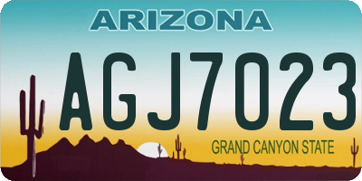 AZ license plate AGJ7023