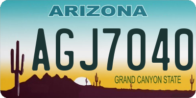 AZ license plate AGJ7040