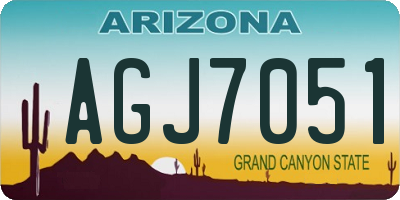 AZ license plate AGJ7051