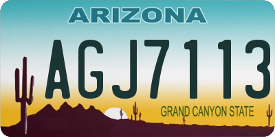 AZ license plate AGJ7113