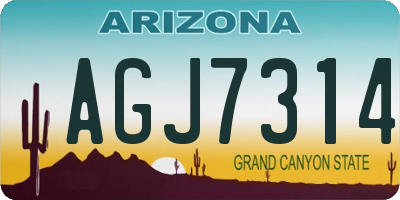 AZ license plate AGJ7314