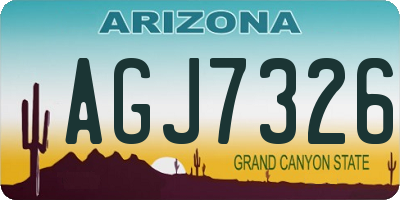 AZ license plate AGJ7326