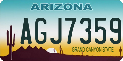 AZ license plate AGJ7359
