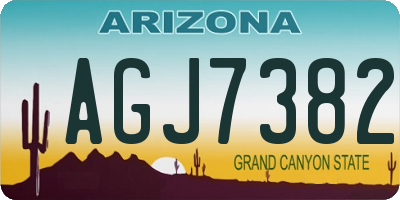 AZ license plate AGJ7382