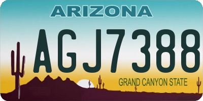 AZ license plate AGJ7388