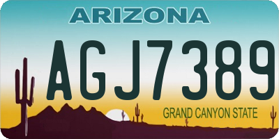 AZ license plate AGJ7389