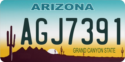 AZ license plate AGJ7391