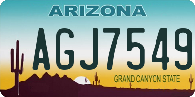 AZ license plate AGJ7549