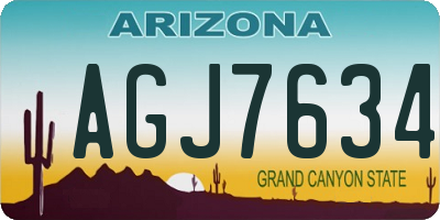 AZ license plate AGJ7634