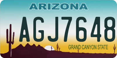 AZ license plate AGJ7648
