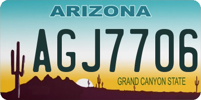 AZ license plate AGJ7706