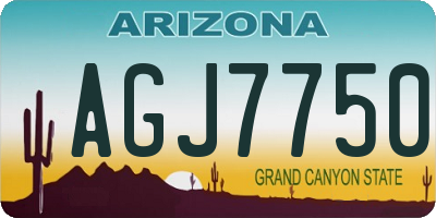 AZ license plate AGJ7750