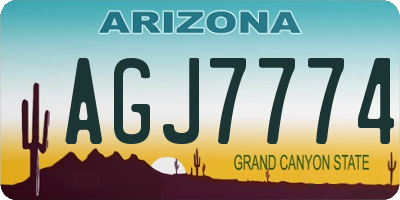 AZ license plate AGJ7774