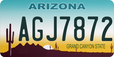 AZ license plate AGJ7872