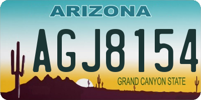 AZ license plate AGJ8154